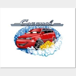 cartoon car wash Posters and Art